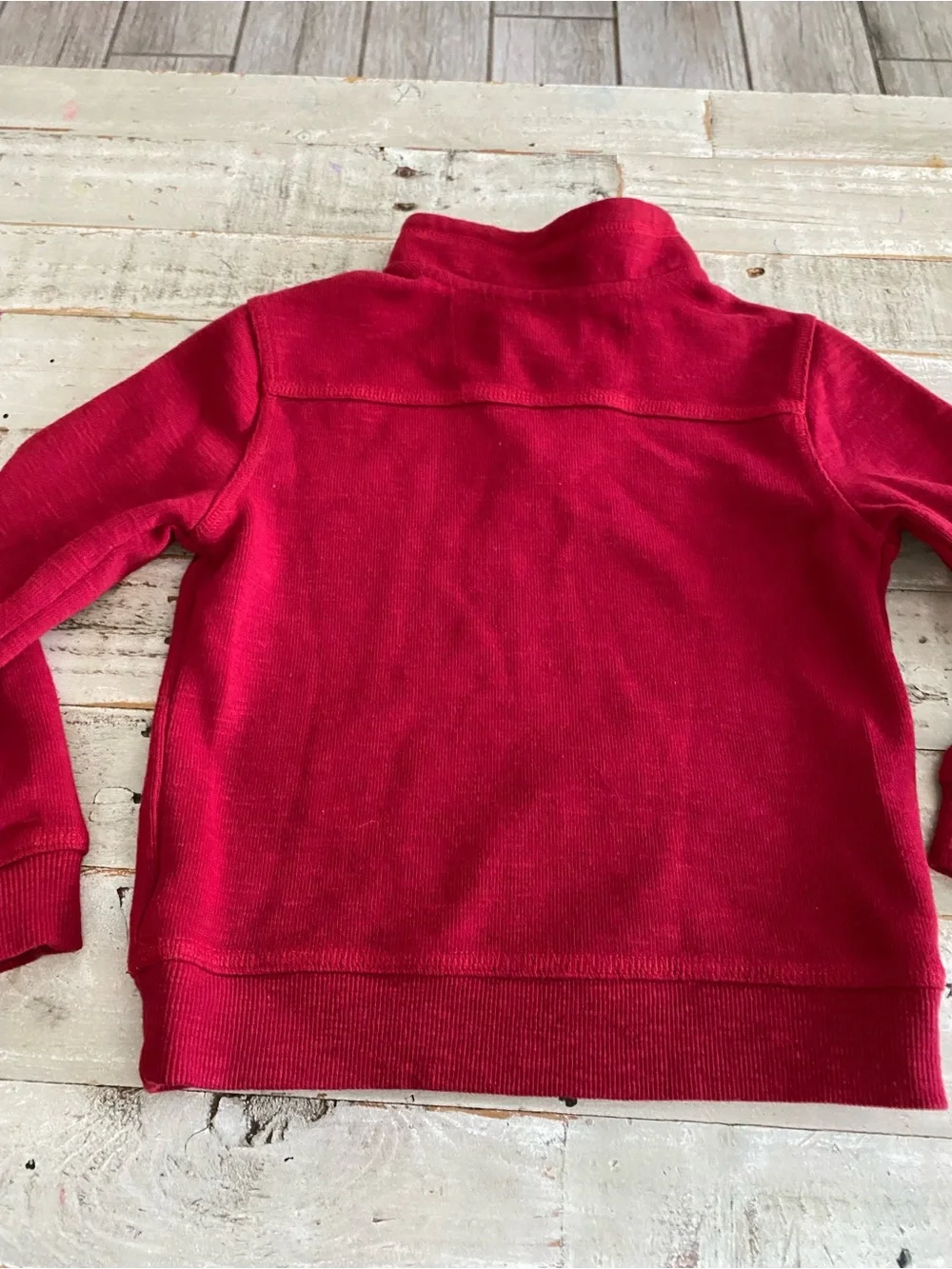 Red Quarter-Zip Pullover Sweatshirt